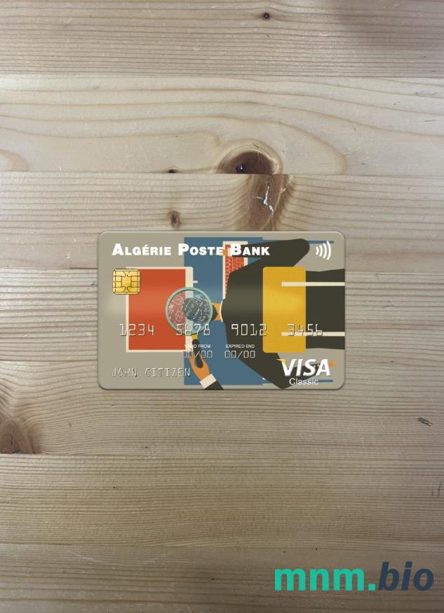 Algeria Algérie Poste bank wygląd zdjęcia karty wizowej skan PSD + zdjęcie